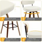 Tabourets de bar pivotants 26/29 avec pieds en bois courbé