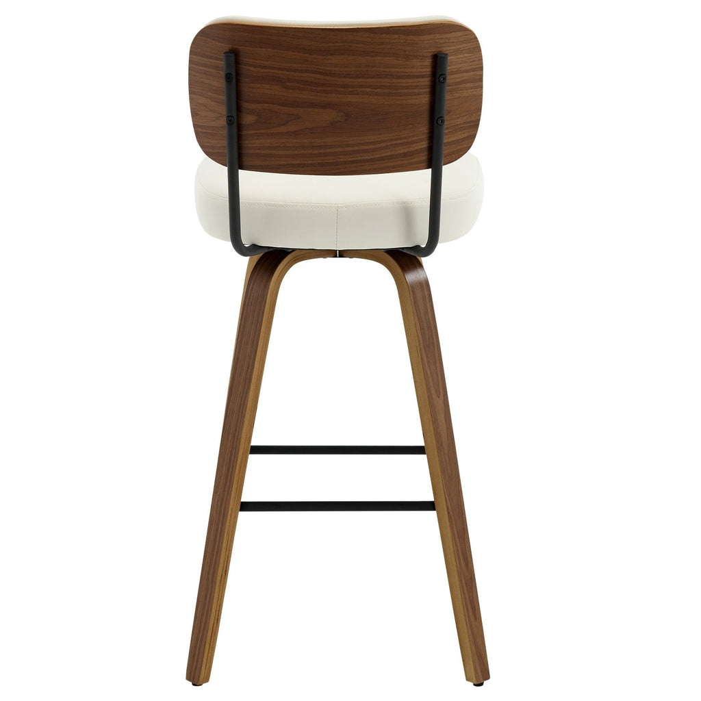 Tabourets de bar pivotants 26/29 avec pieds en bois courbé