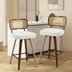 Tabourets de bar pivotants 26/29 avec pieds en bois courbé