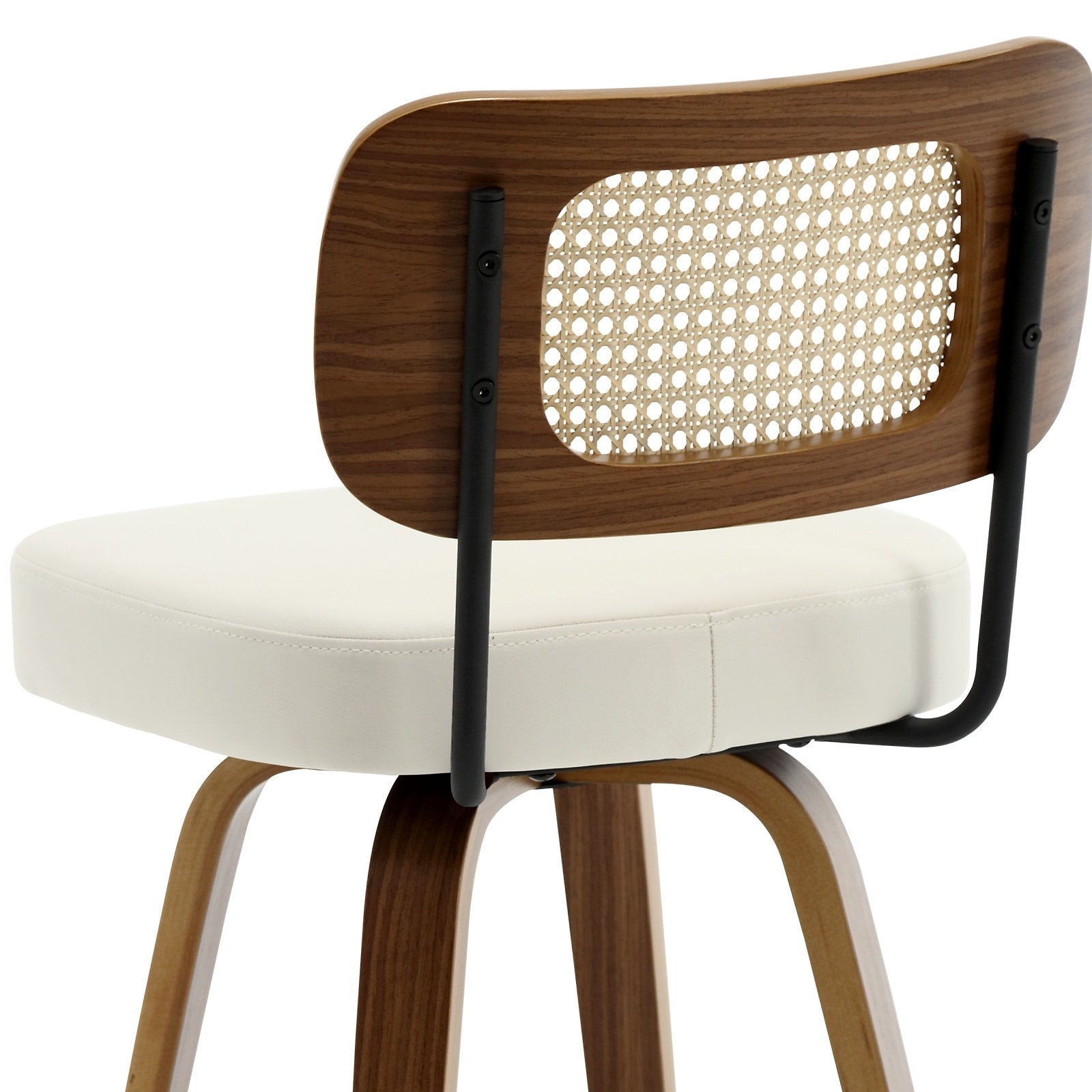 Tabourets de bar pivotants 26/29 avec pieds en bois courbé