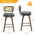 Tabourets de bar pivotants 26/29 avec pieds en bois courbé