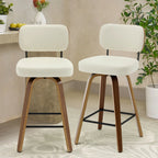 Tabourets de bar pivotants 26/29 avec pieds en bois courbé