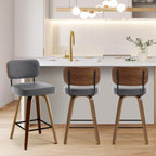 Tabourets de bar pivotants 26/29 avec pieds en bois courbé
