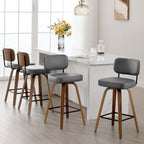 Tabourets de bar pivotants 26/29 avec pieds en bois courbé