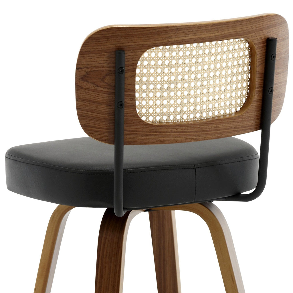 Tabourets de bar pivotants 26/29 avec pieds en bois courbé