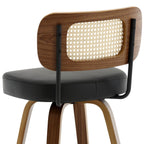Tabourets de bar pivotants 26/29 avec pieds en bois courbé