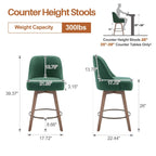 Tabouret de bar pivotant à hauteur de comptoir, rembourré - 39,37 (H) x 22,44 (P) x 21,65 (L)
