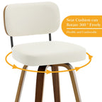 Tabourets de bar pivotants 26/29 avec pieds en bois courbé