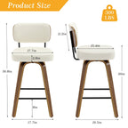 Tabourets de bar pivotants 26/29 avec pieds en bois courbé