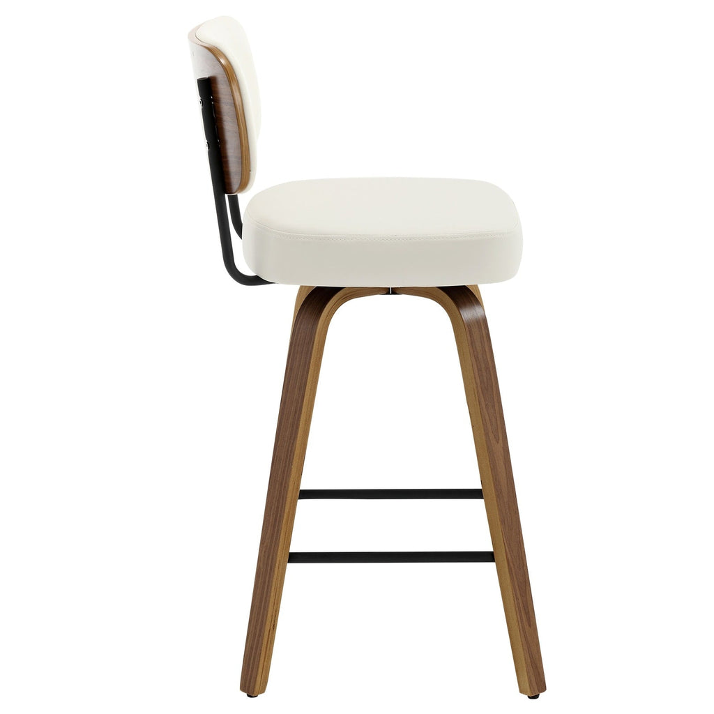 Tabourets de bar pivotants 26/29 avec pieds en bois courbé