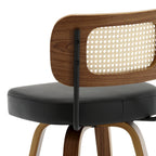Tabourets de bar pivotants 26/29 avec pieds en bois courbé
