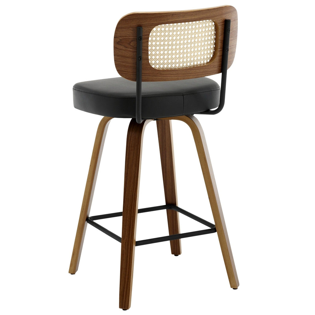 Tabourets de bar pivotants 26/29 avec pieds en bois courbé