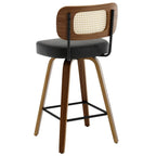 Tabourets de bar pivotants 26/29 avec pieds en bois courbé