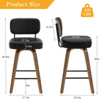 Tabourets de bar pivotants 26/29 avec pieds en bois courbé