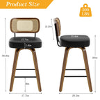 Tabourets de bar pivotants 26/29 avec pieds en bois courbé