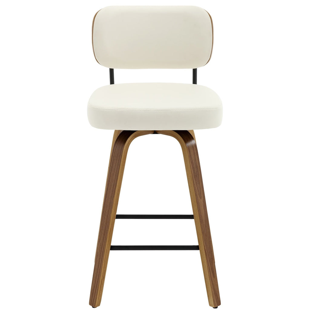 Tabourets de bar pivotants 26/29 avec pieds en bois courbé