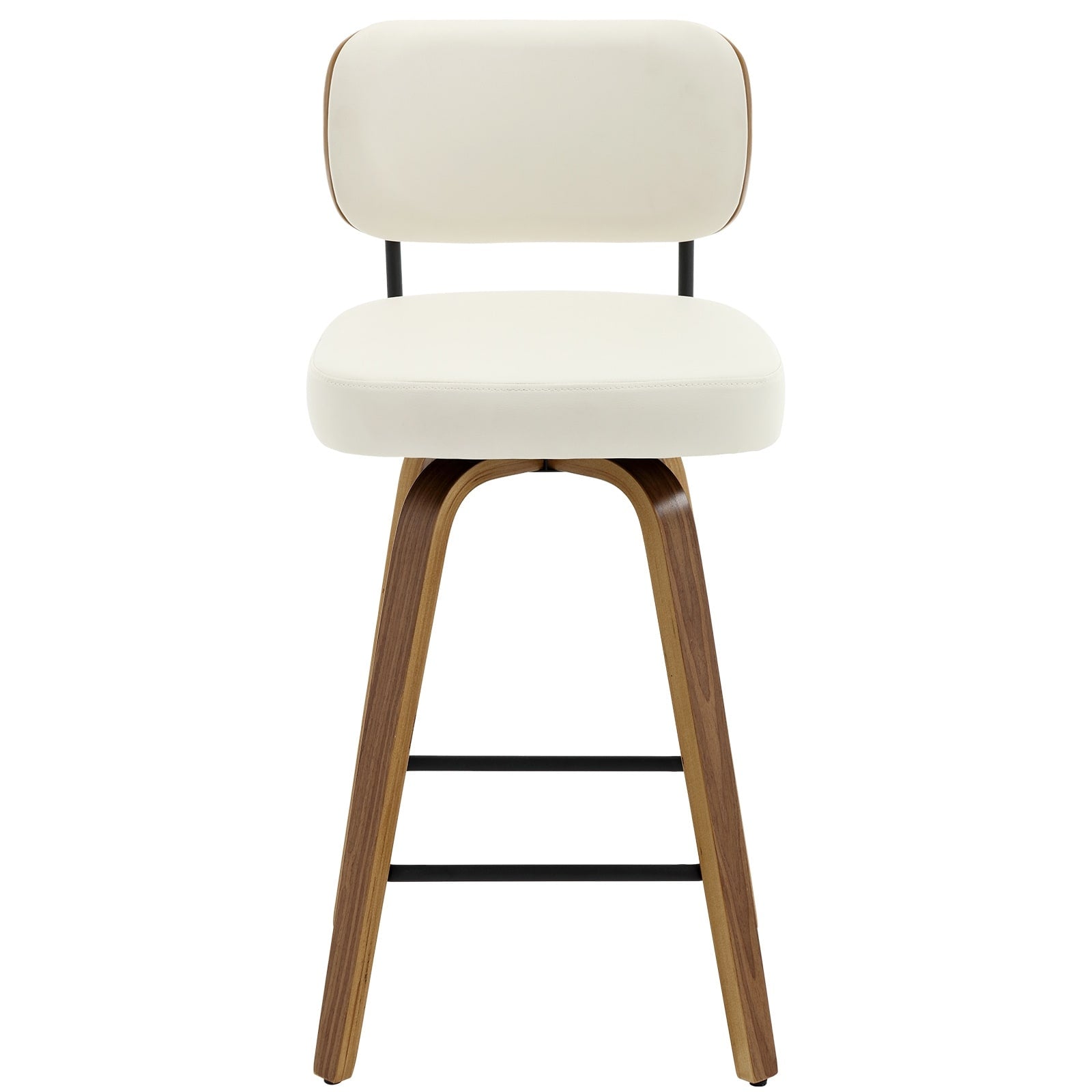 Tabourets de bar pivotants 26/29 avec pieds en bois courbé
