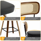 Tabourets de bar pivotants 26/29 avec pieds en bois courbé