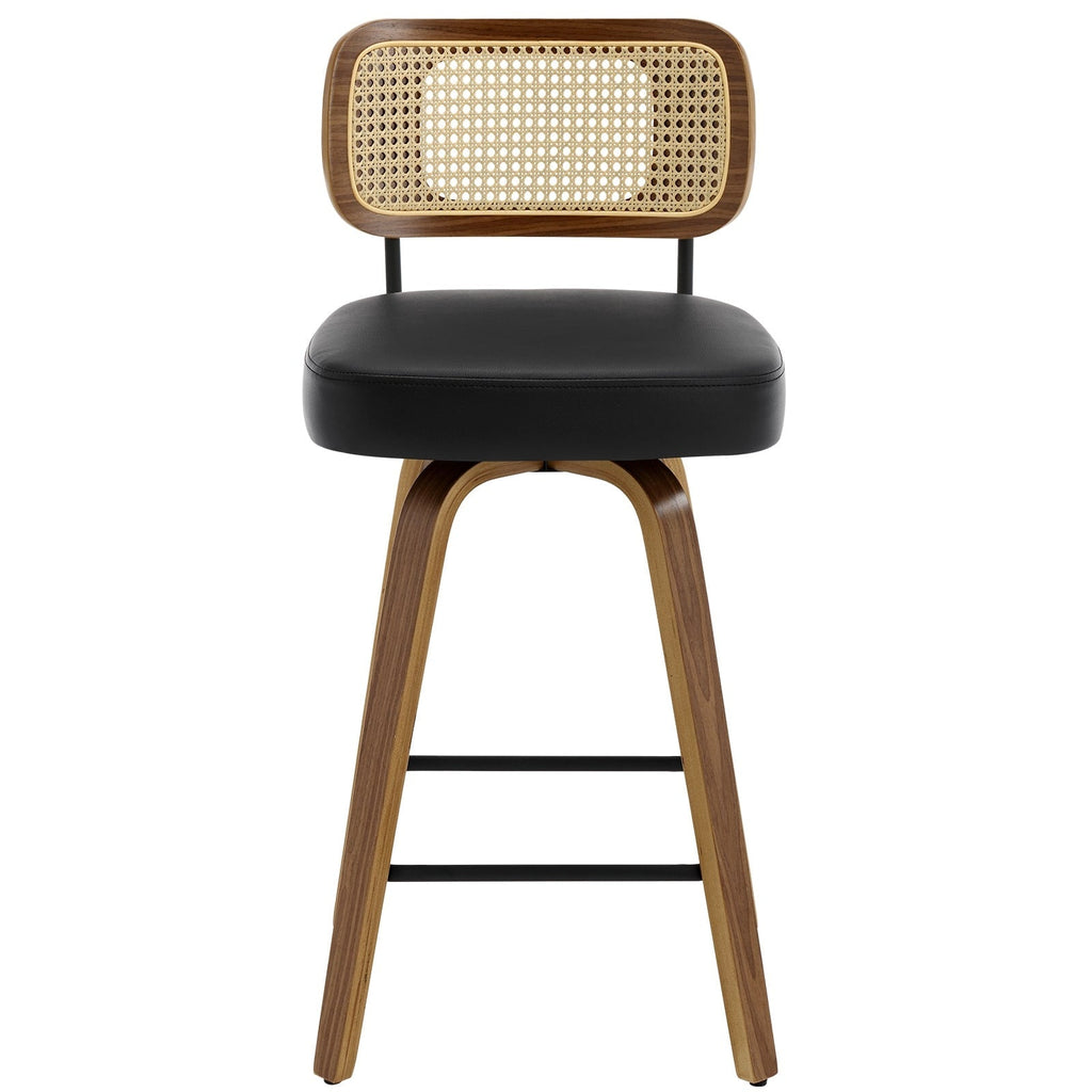 Tabourets de bar pivotants 26/29 avec pieds en bois courbé