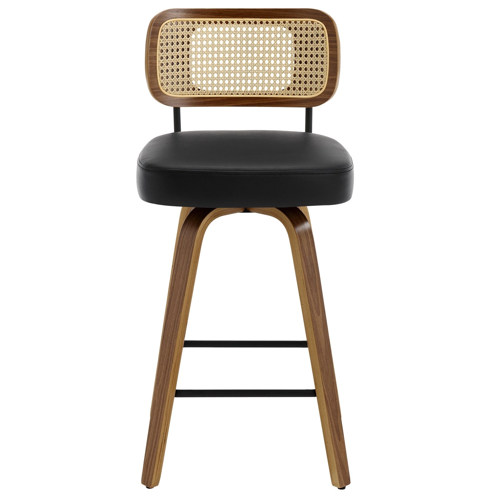 Tabourets de bar pivotants 26/29 avec pieds en bois courbé