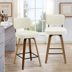 Tabourets de bar pivotants 26/29 avec pieds en bois courbé