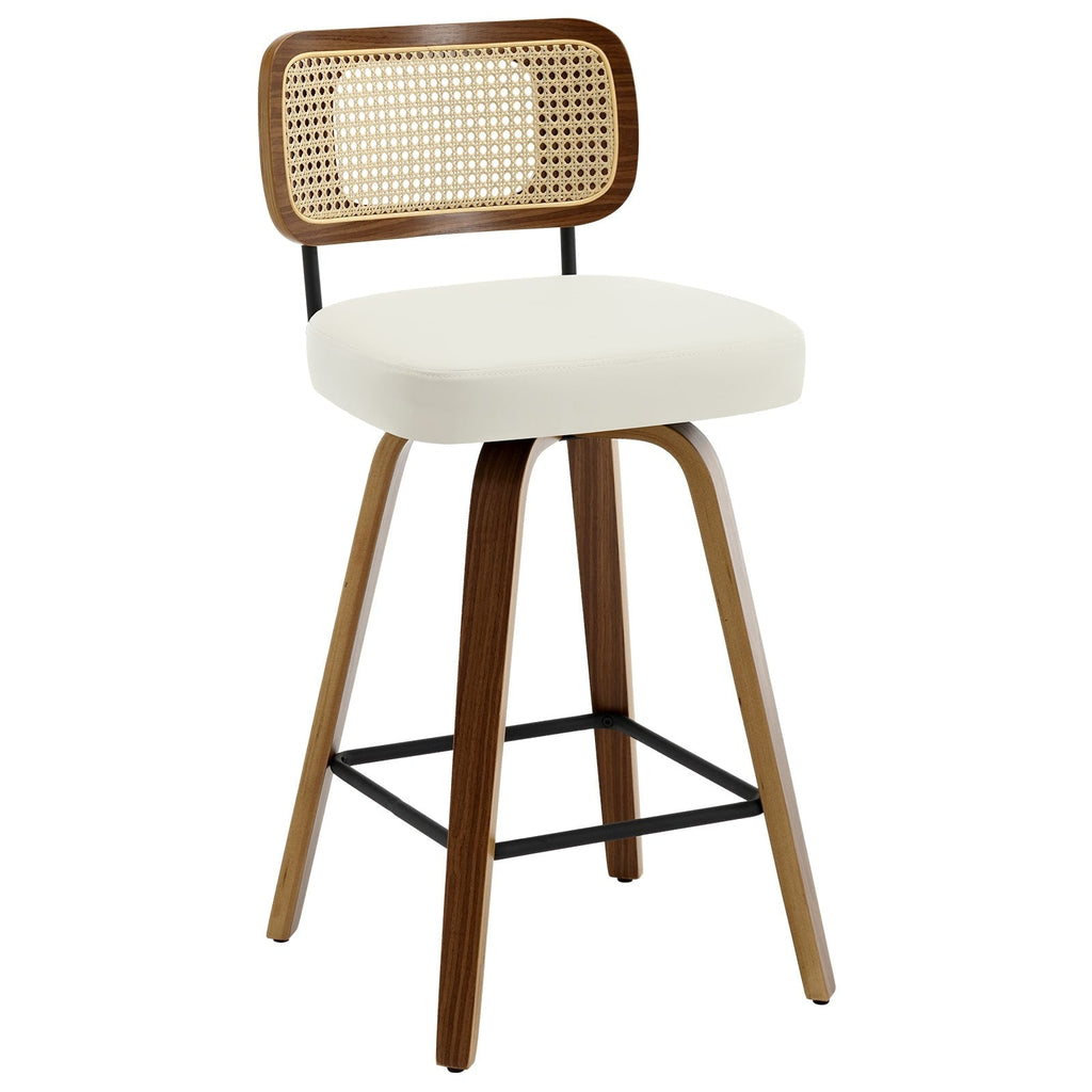 Tabourets de bar pivotants 26/29 avec pieds en bois courbé