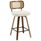 Tabourets de bar pivotants 26/29 avec pieds en bois courbé