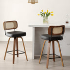 Tabourets de bar pivotants 26/29 avec pieds en bois courbé