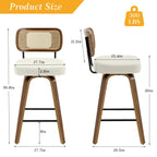 Tabourets de bar pivotants 26/29 avec pieds en bois courbé
