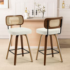 Tabourets de bar pivotants 26/29 avec pieds en bois courbé