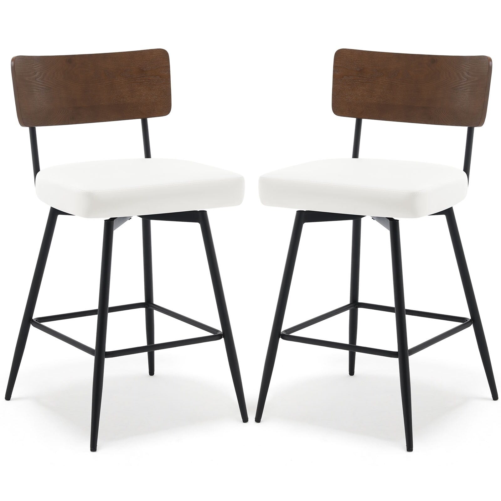 Lot de 2/3/4 tabourets de bar/comptoir pivotants rembourrés en similicuir