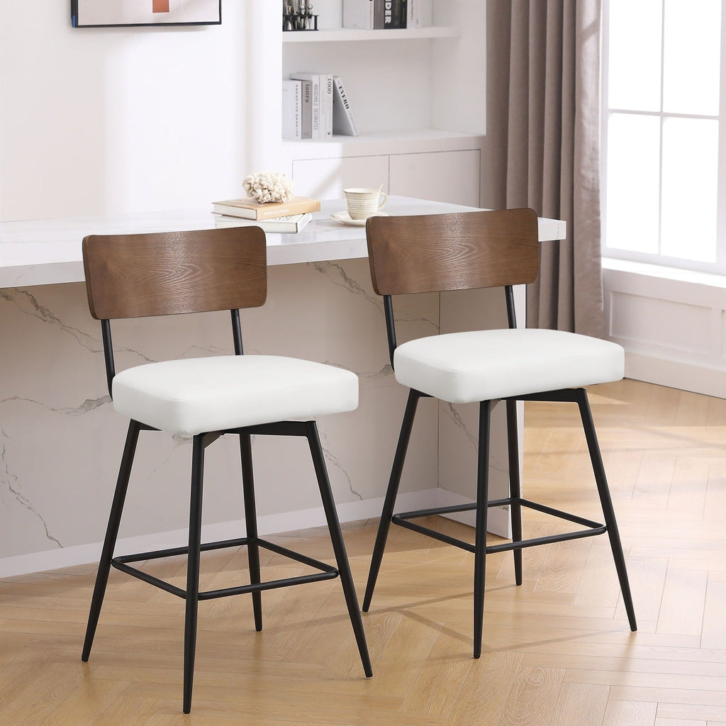 Lot de 2/3/4 tabourets de bar/comptoir pivotants rembourrés en similicuir
