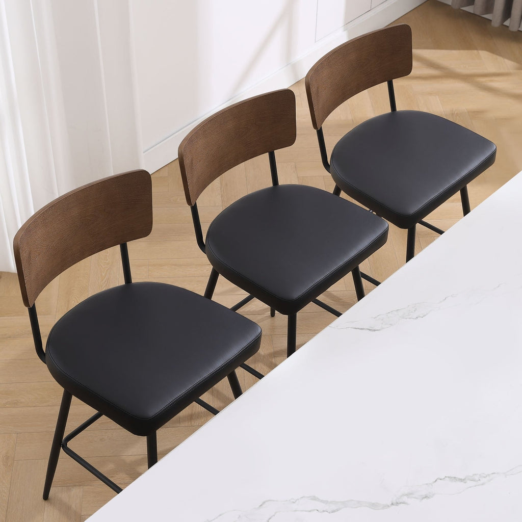 Lot de 2/3/4 tabourets de bar/comptoir pivotants rembourrés en similicuir