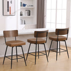 Lot de 2/3/4 tabourets de bar/comptoir pivotants rembourrés en similicuir