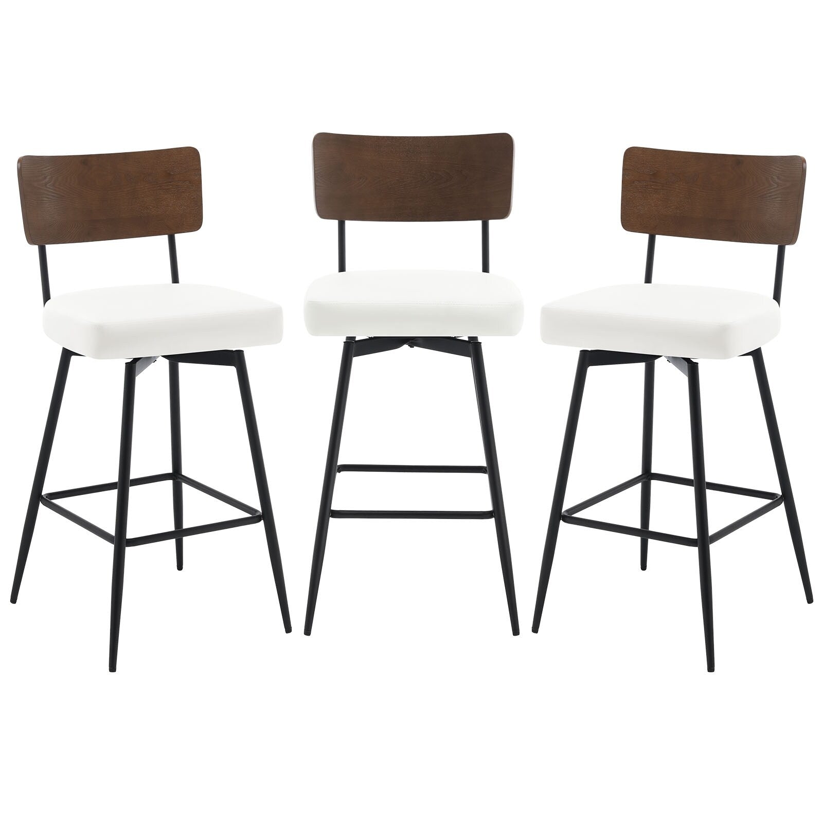 Lot de 2/3/4 tabourets de bar/comptoir pivotants rembourrés en similicuir