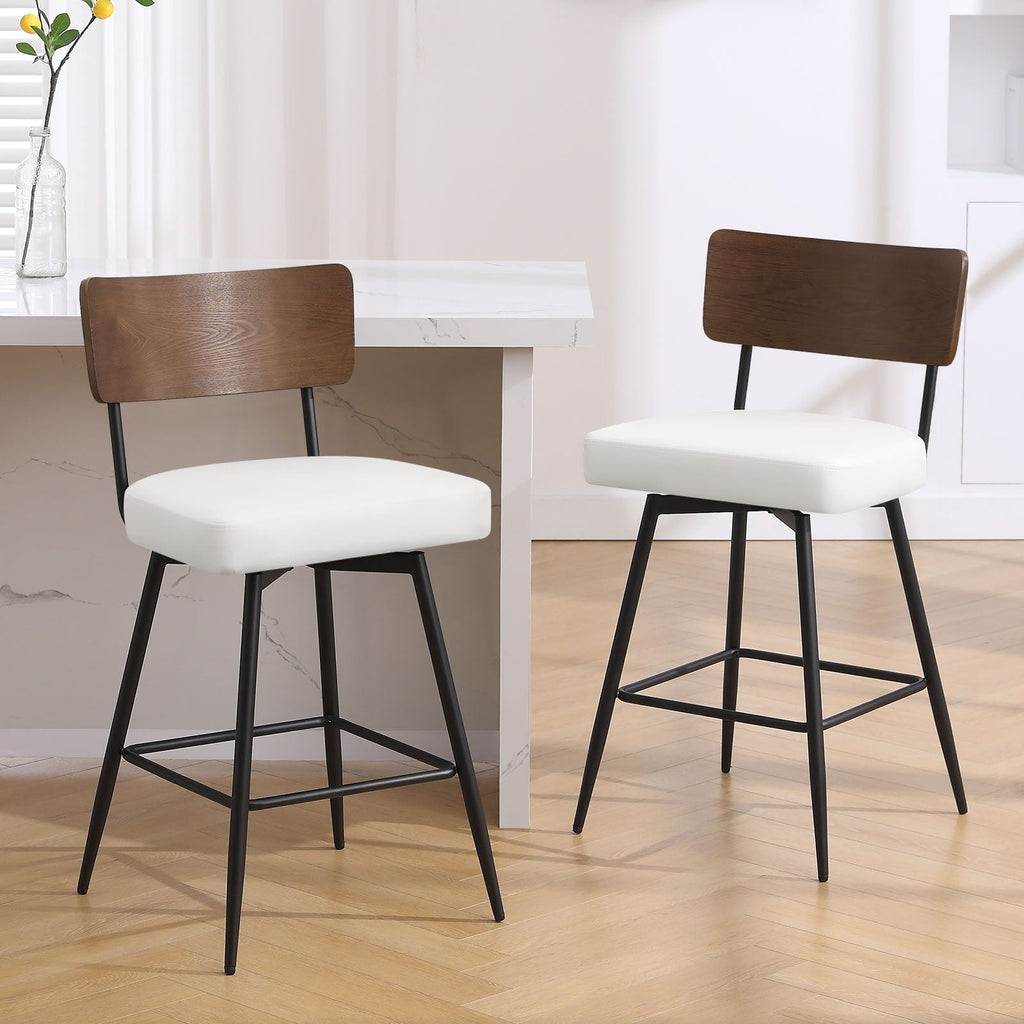 Lot de 2/3/4 tabourets de bar/comptoir pivotants rembourrés en similicuir