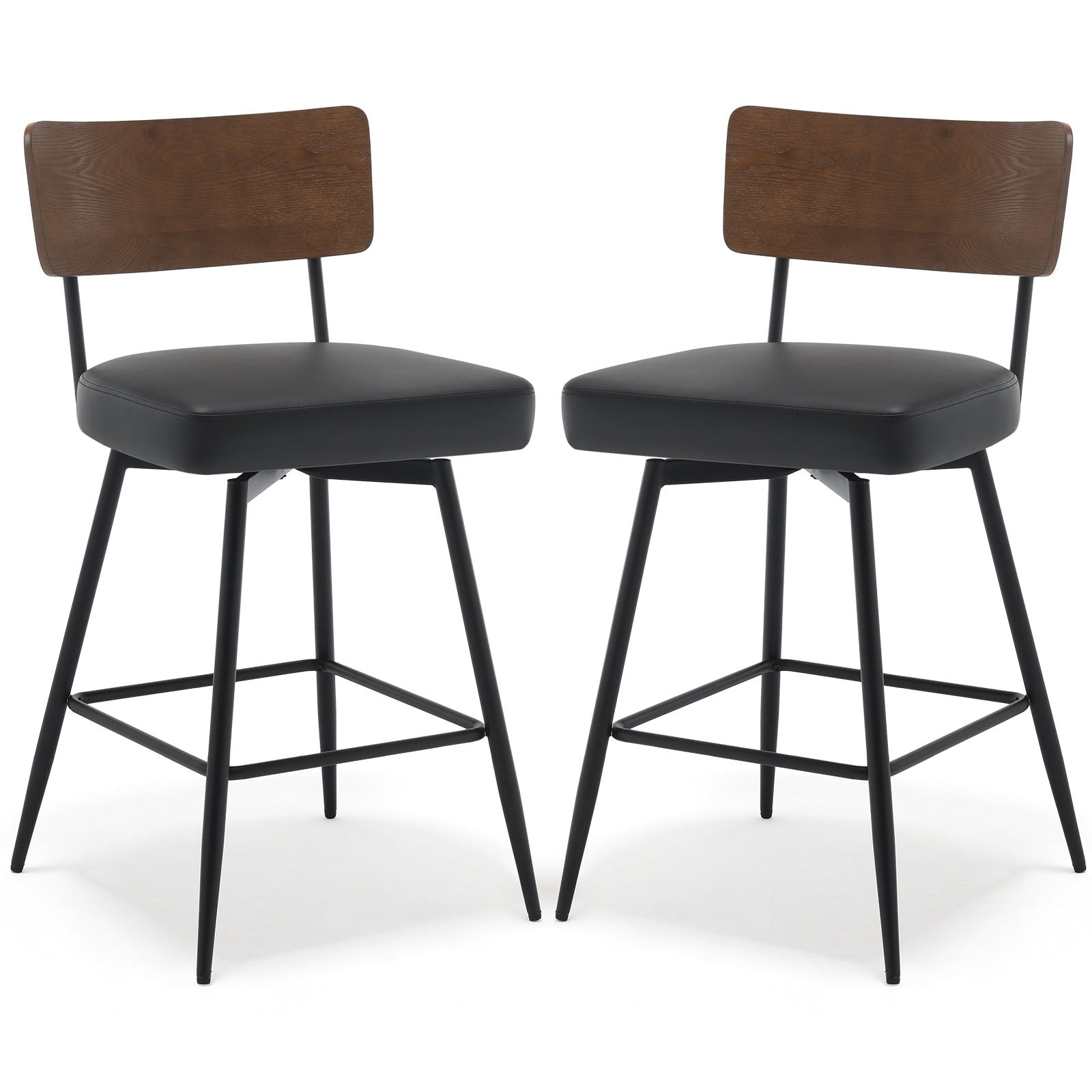 Lot de 2/3/4 tabourets de bar/comptoir pivotants rembourrés en similicuir