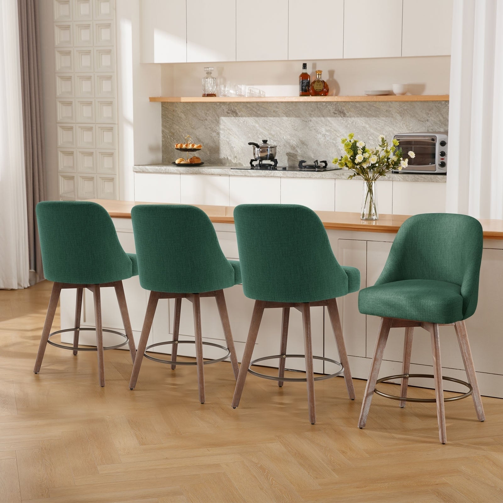 Tabouret de bar pivotant à hauteur de comptoir, rembourré - 39,37 (H) x 22,44 (P) x 21,65 (L)