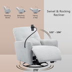 Fauteuil inclinable électrique pivotant à 270 degrés avec support pour téléphone