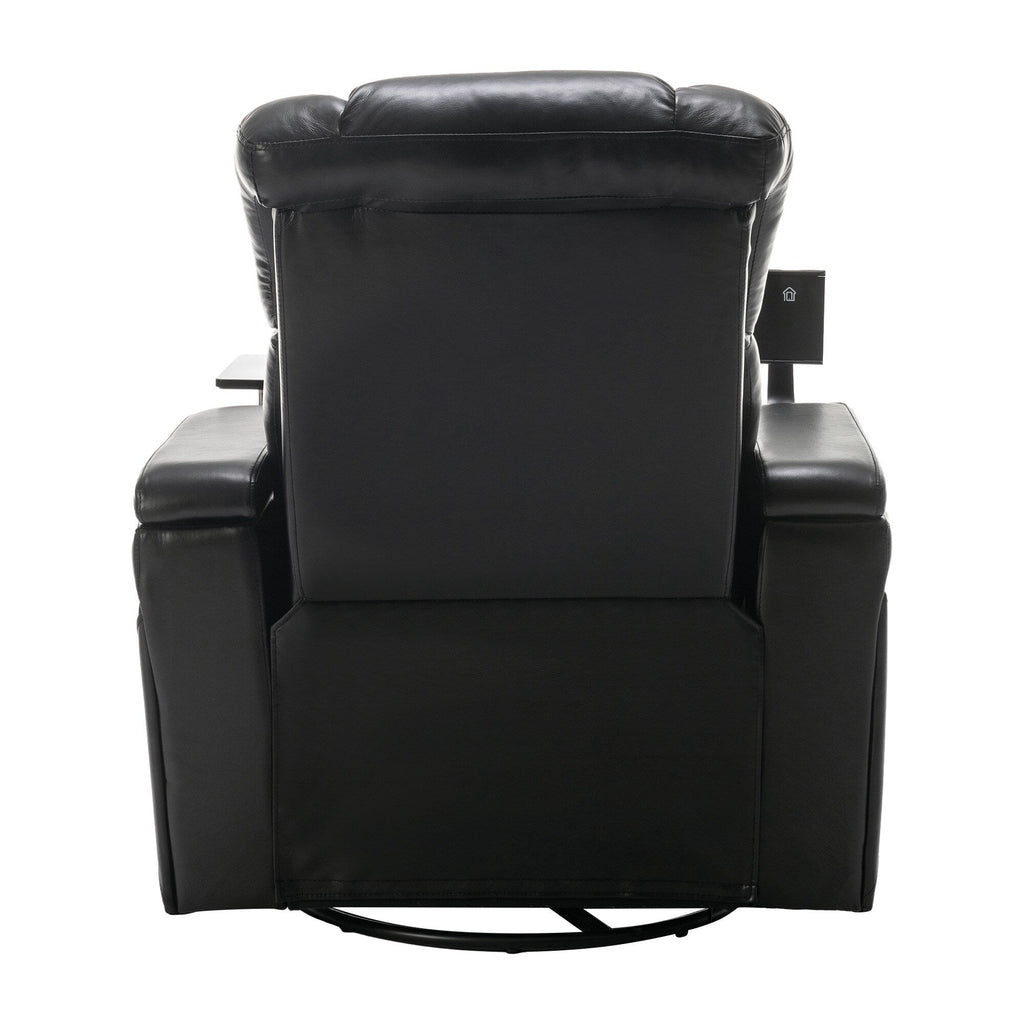 Fauteuil inclinable électrique pivotant à 270 degrés en cuir PU, siège individuel, fauteuil inclinable pour home cinéma avec dossier confortable et plateau