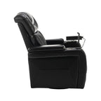 Fauteuil inclinable électrique pivotant à 270 degrés en cuir PU, siège individuel, fauteuil inclinable pour home cinéma avec dossier confortable et plateau