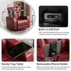 Fauteuil inclinable électrique pivotant à 270 degrés en cuir PU, siège individuel, fauteuil inclinable pour home cinéma avec dossier confortable et plateau