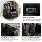 Fauteuil inclinable électrique pivotant à 270 degrés en cuir PU, siège individuel, fauteuil inclinable pour home cinéma avec dossier confortable et plateau