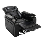 Fauteuil inclinable électrique pivotant à 270 degrés en cuir PU, siège individuel, fauteuil inclinable pour home cinéma avec dossier confortable et plateau