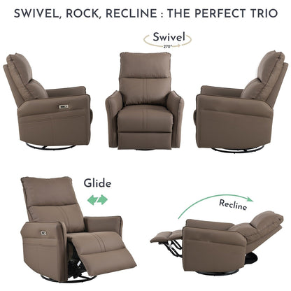 Fauteuil inclinable électrique pivotant à 270° avec ports USB