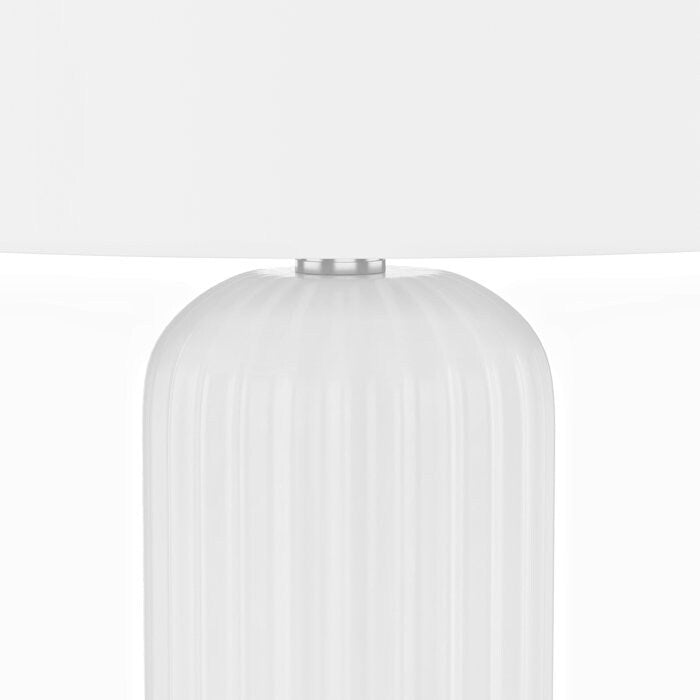 Lot de 2 lampes de table USB blanches en céramique