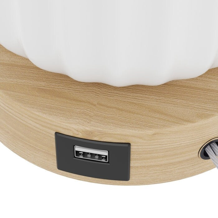 Lot de 2 lampes de table USB blanches en céramique