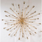 Décoration murale en métal et perles transparentes en forme d'étoile dorée de 28 mm