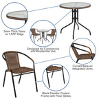 Ensemble table et chaises d'extérieur 3 pièces - 28,75 L x 28,75 P x 28 H