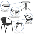 Ensemble table et chaises d'extérieur 3 pièces - 28,75 L x 28,75 P x 28 H
